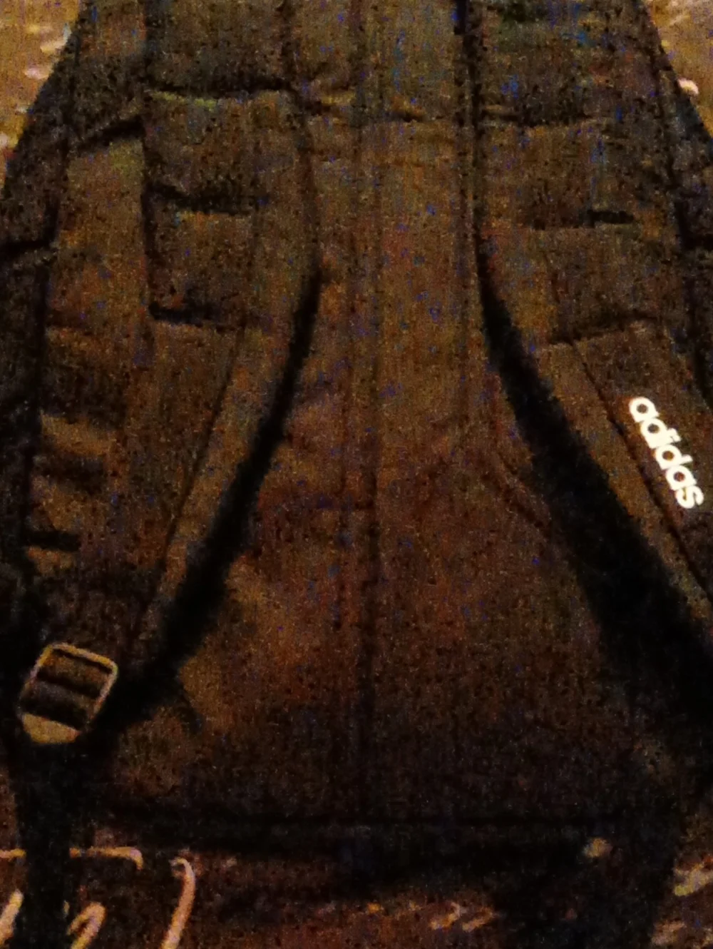 Black Men's Backpack with White Stripe Accents